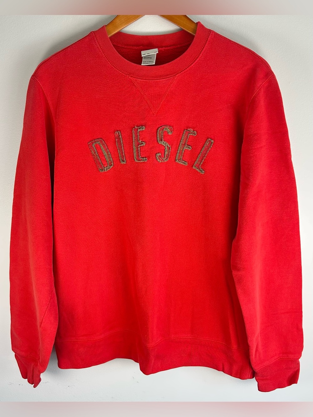 Vintage 90s Diesel Men’s Sweatshirt Crewneck Size XXL Embroidered Cotton Greece